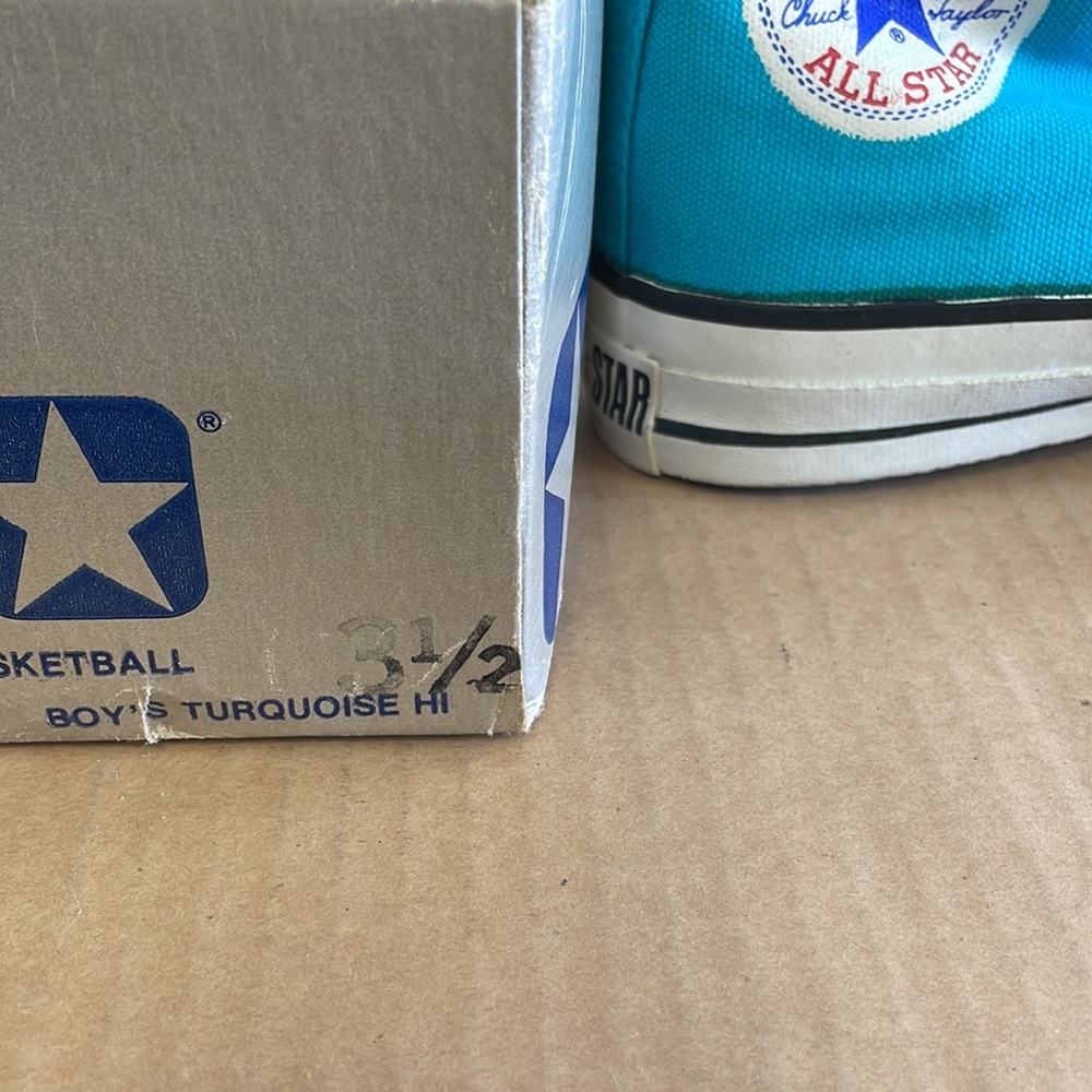 Womens Vintage Turqouise High Tops Size 5.5 - Picture 3 of 6